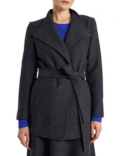 Luisa Felted Wool Coat in Charcoal