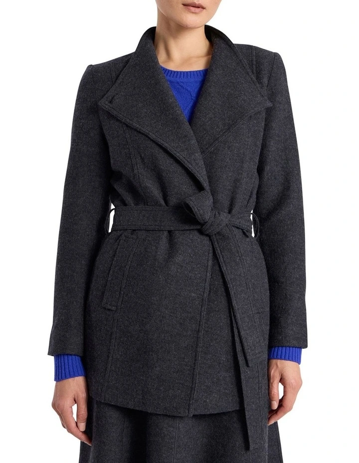 Luisa Felted Wool Coat in Charcoal image 1