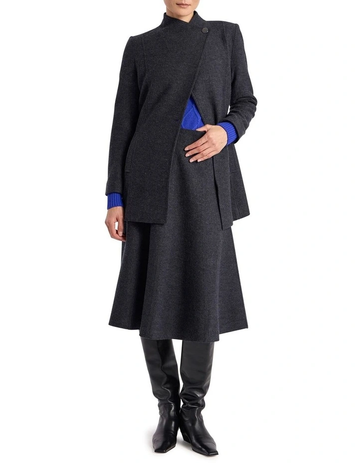 Luisa Felted Wool Coat in Charcoal image 2