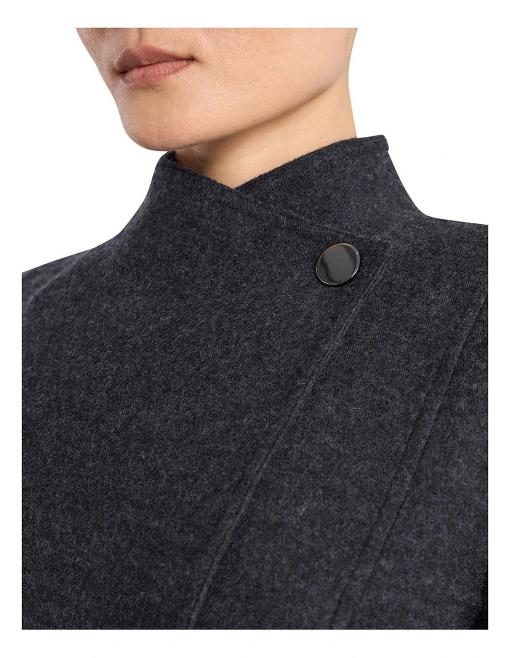 Luisa Felted Wool Coat in Charcoal image 3