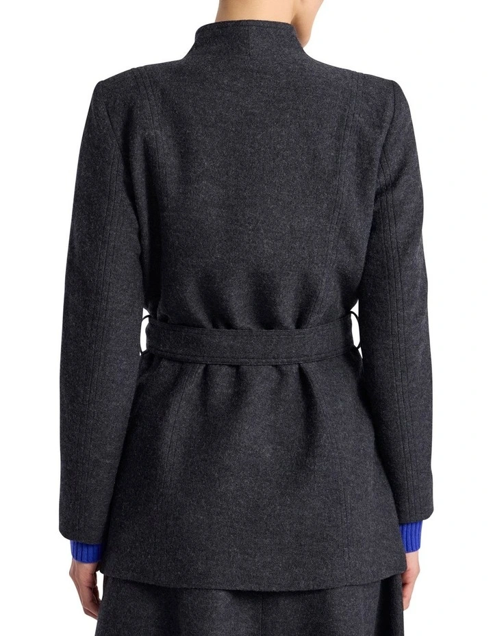 Luisa Felted Wool Coat in Charcoal image 5