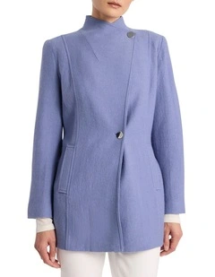 Luisa Felted Wool Coat in Cadet Blue