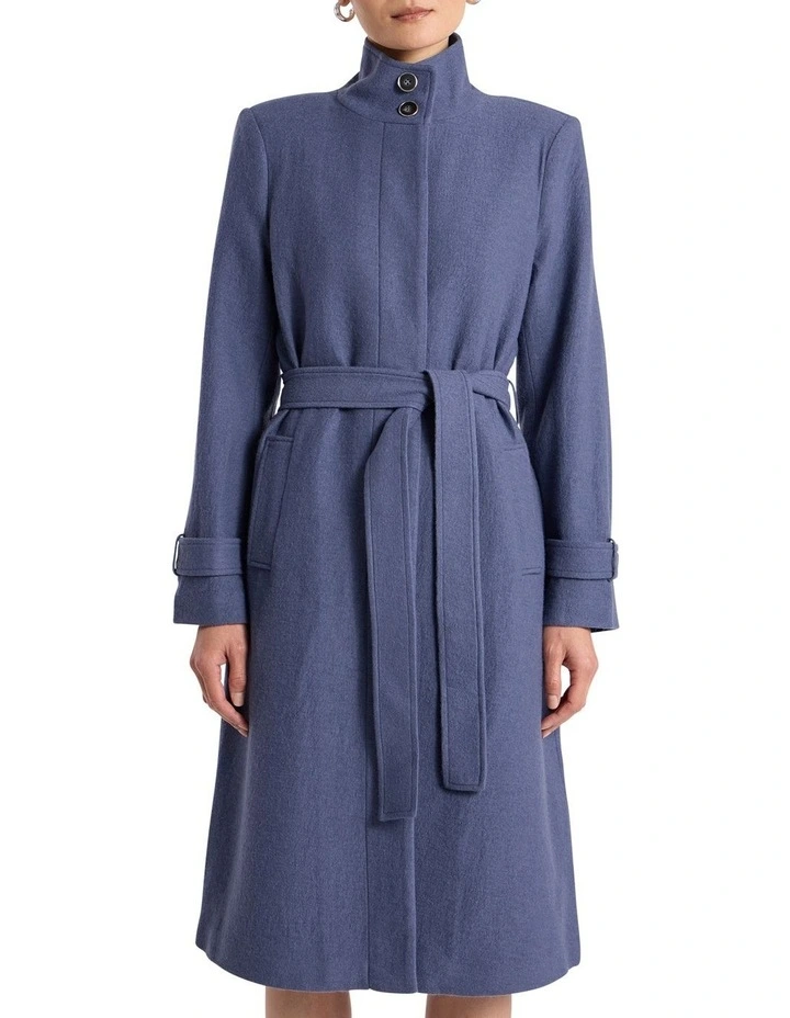 Abrielle Felted Wool Coat in Steel Blue image 1