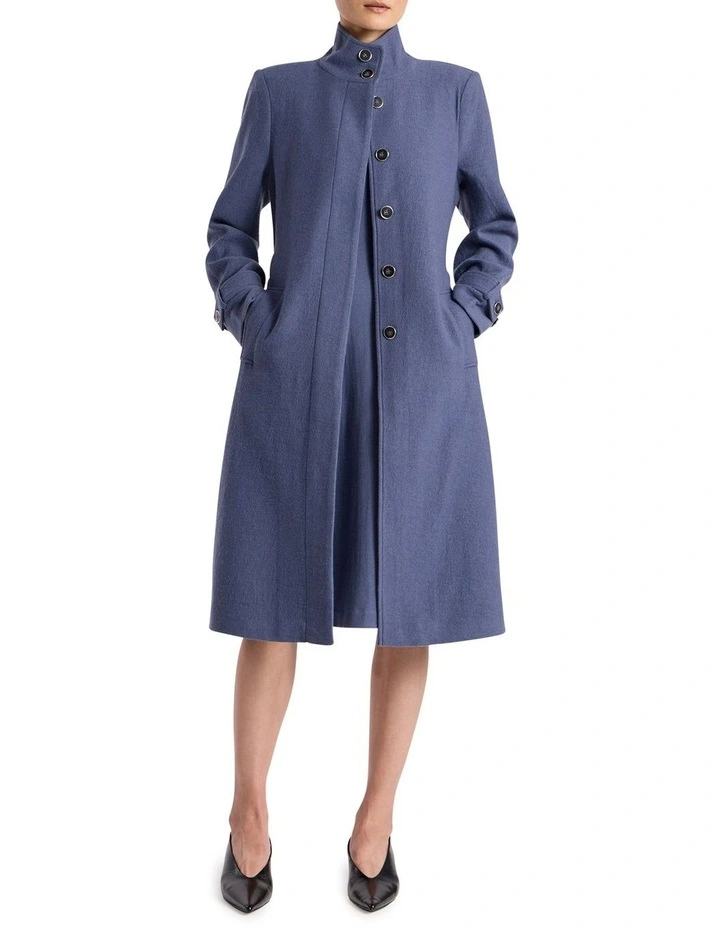 Abrielle Felted Wool Coat in Steel Blue image 2