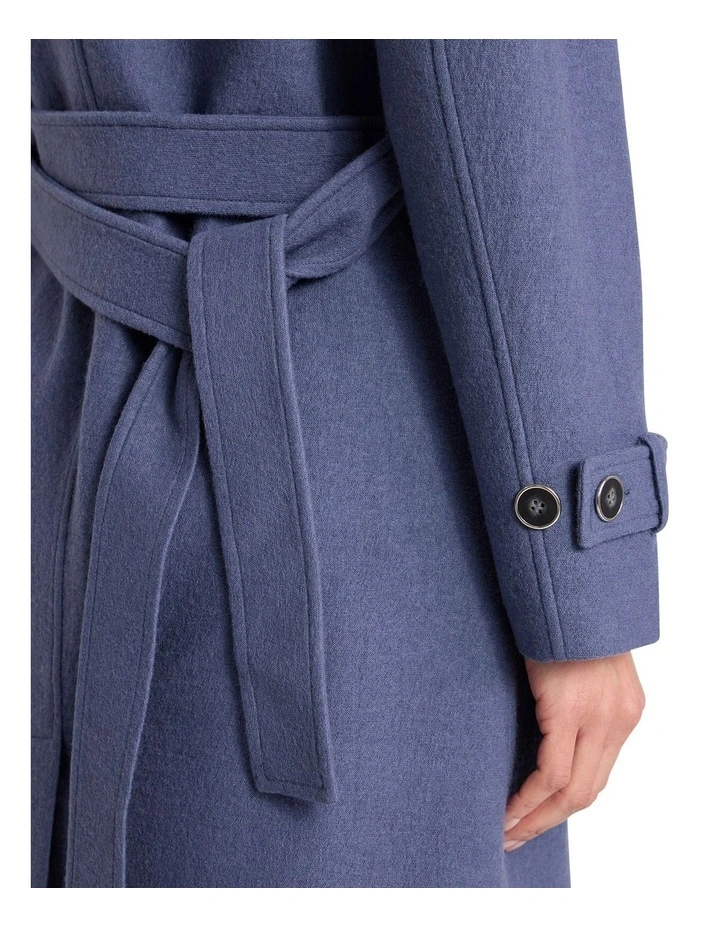 Abrielle Felted Wool Coat in Steel Blue image 4