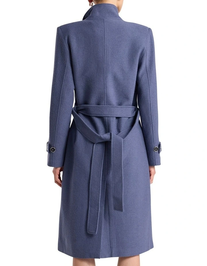 Abrielle Felted Wool Coat in Steel Blue image 5