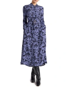 Aster Viscose Dress in Blue Multi