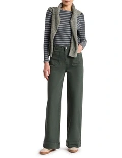 Lily Straight Leg Pant in Nori Green