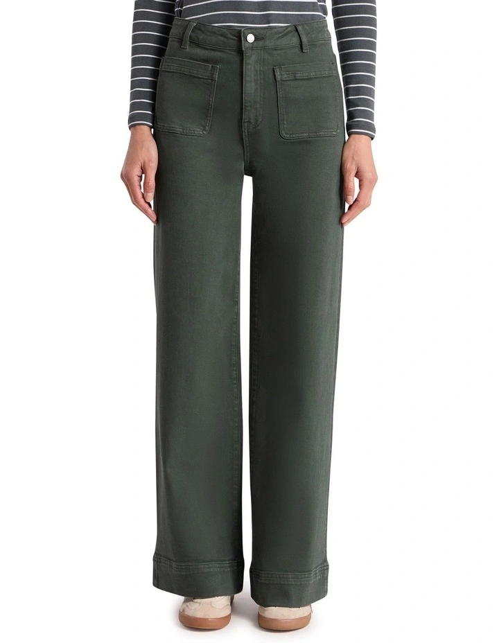 Lily Straight Leg Pant in Nori Green image 2