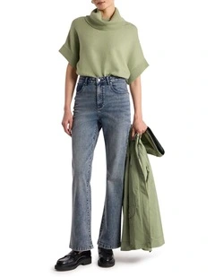 Shandie Kick Flare Jean in Antique Wash