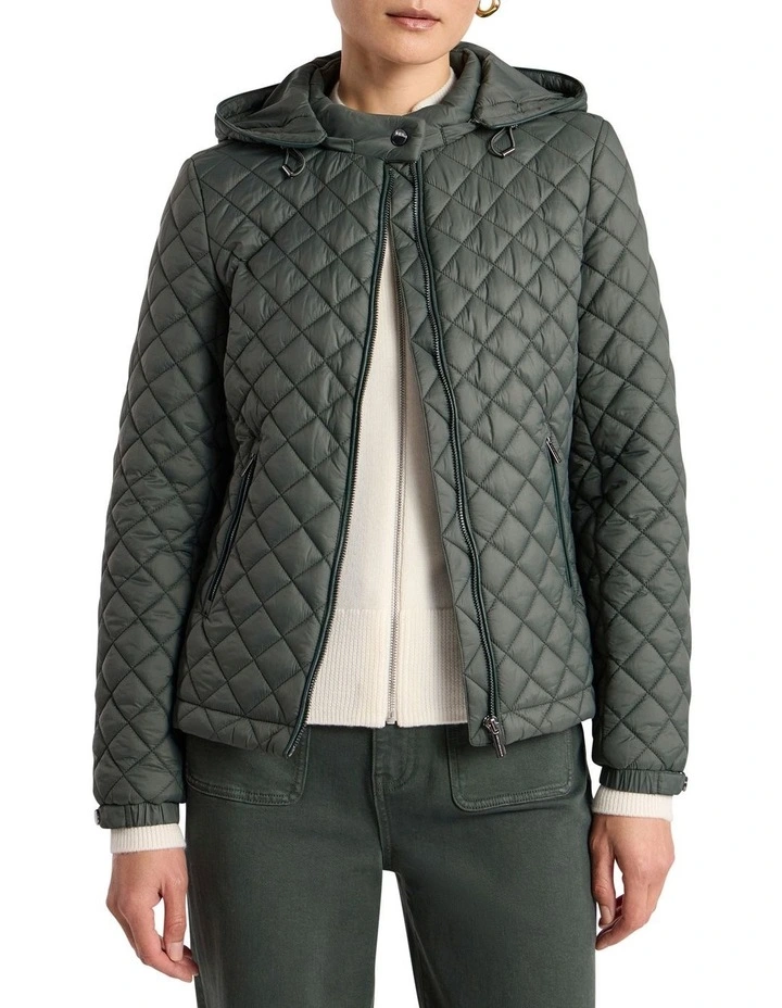Victoria Quilted Jacket in Nori Green image 1