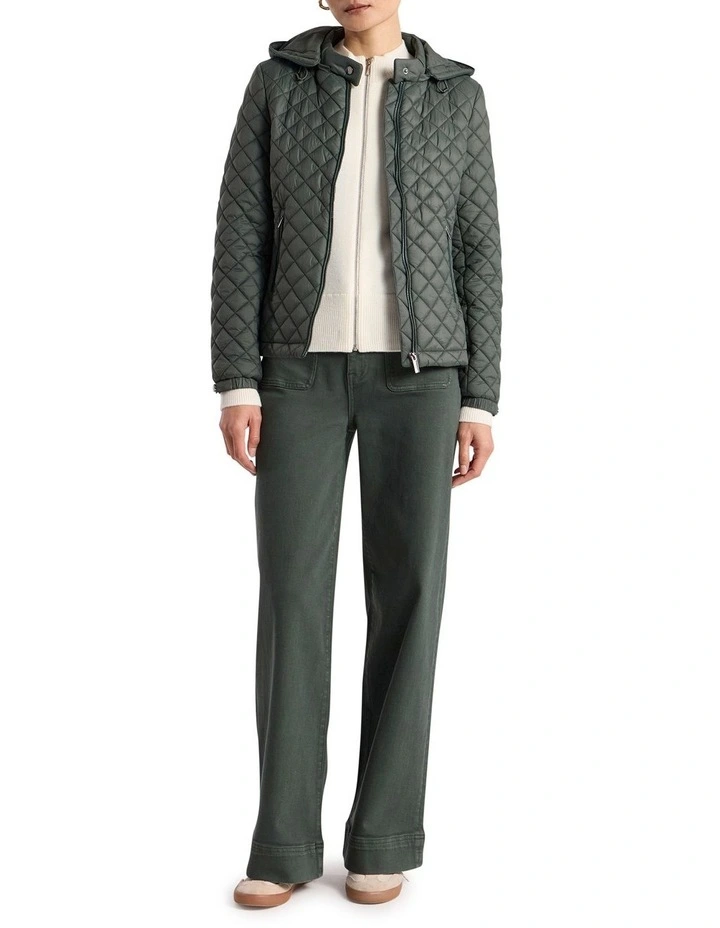 Victoria Quilted Jacket in Nori Green image 2