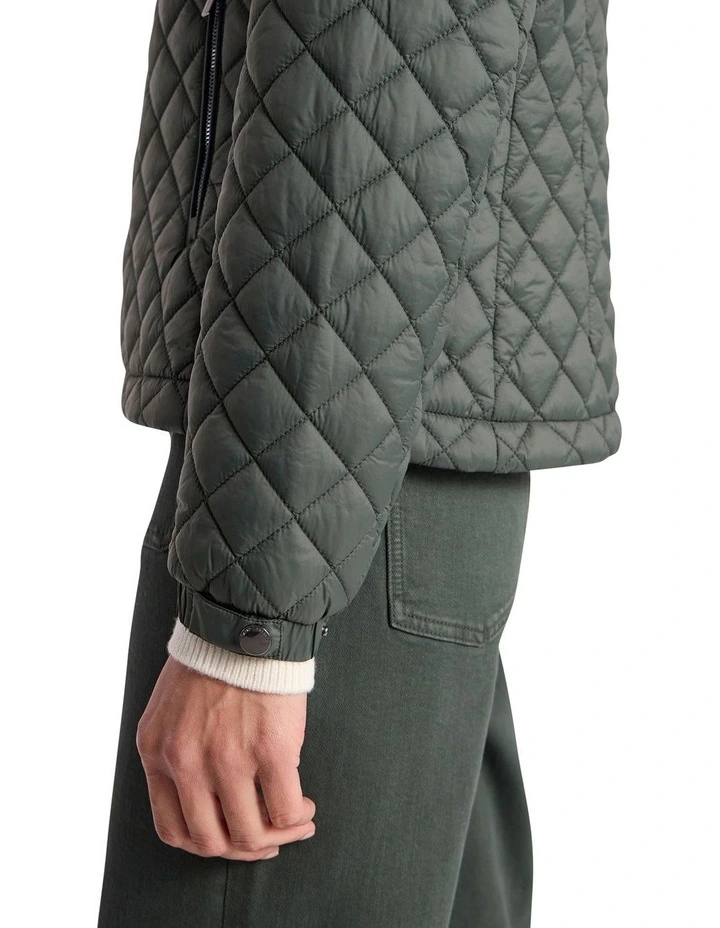 Victoria Quilted Jacket in Nori Green image 4
