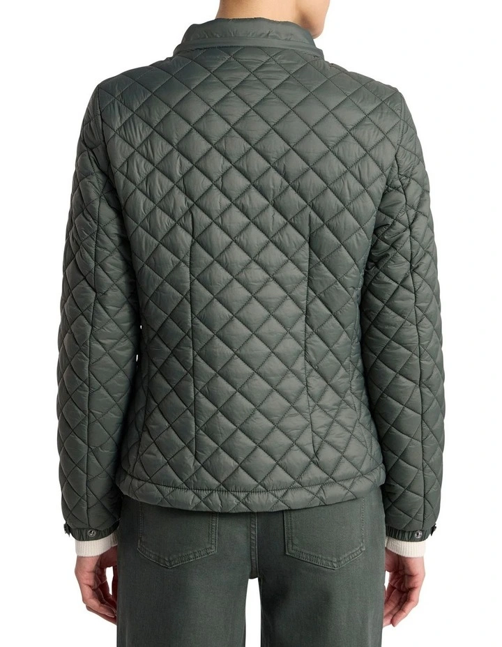 Victoria Quilted Jacket in Nori Green image 5