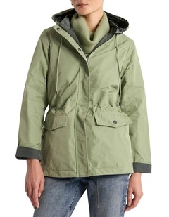 Camryn Reversible Anorak Coat in Mojito Green/Nori Green