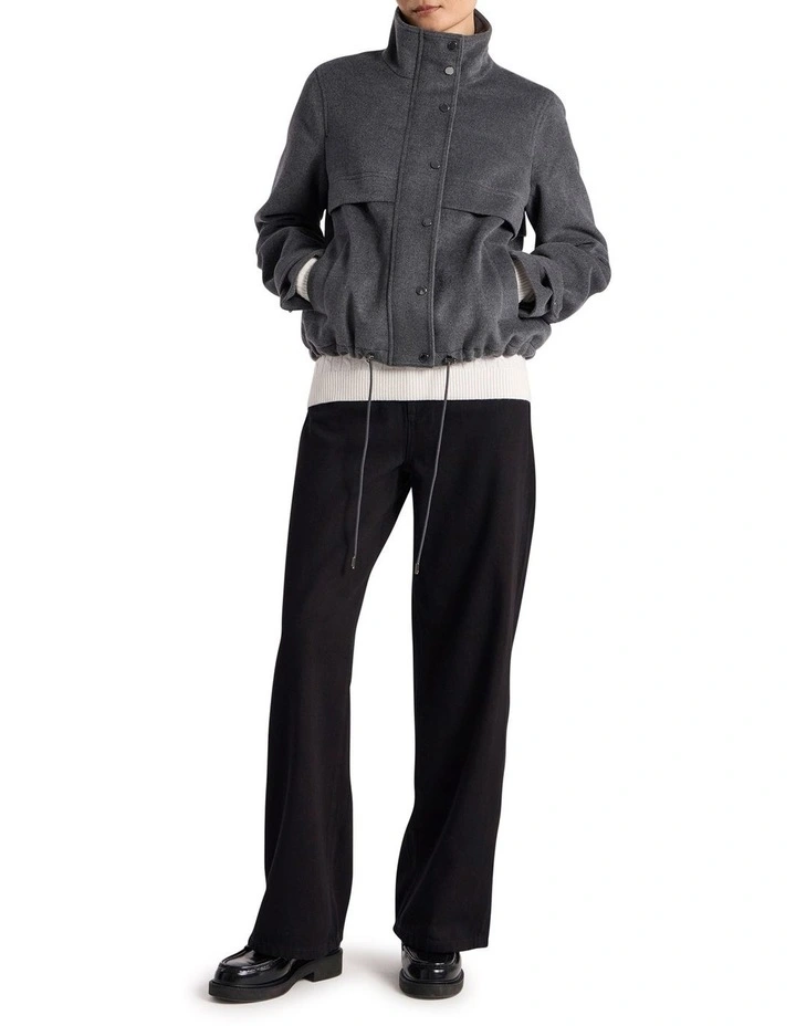 Stasha Brushed Jacket in Dark Grey Melange image 2