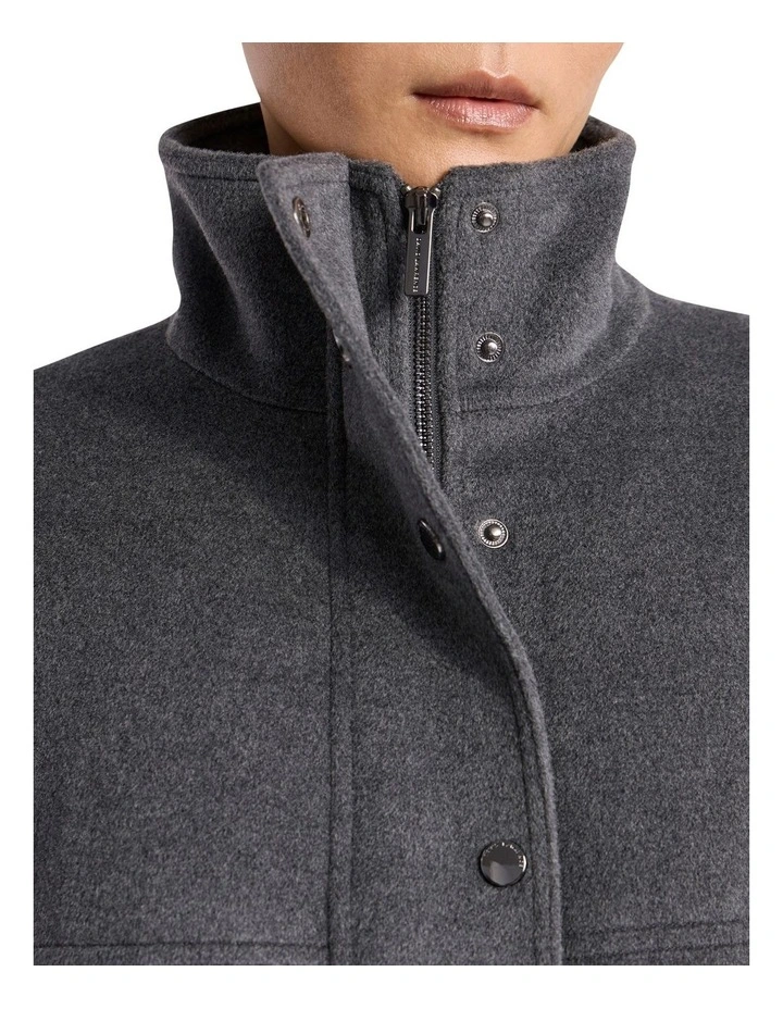 Stasha Brushed Jacket in Dark Grey Melange image 3