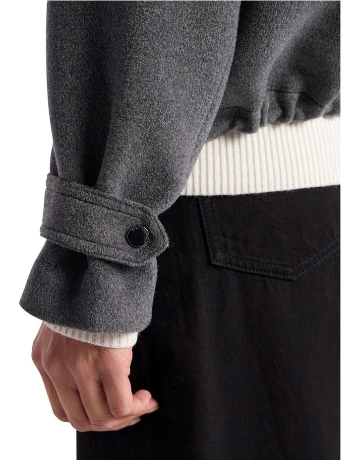Stasha Brushed Jacket in Dark Grey Melange image 4