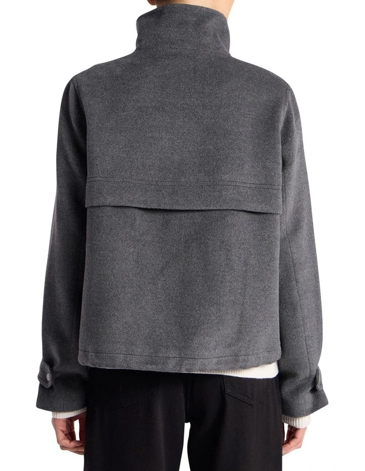 Stasha Brushed Jacket in Dark Grey Melange image 5