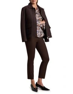 Sarah Compact Cotton Pant in Coffee