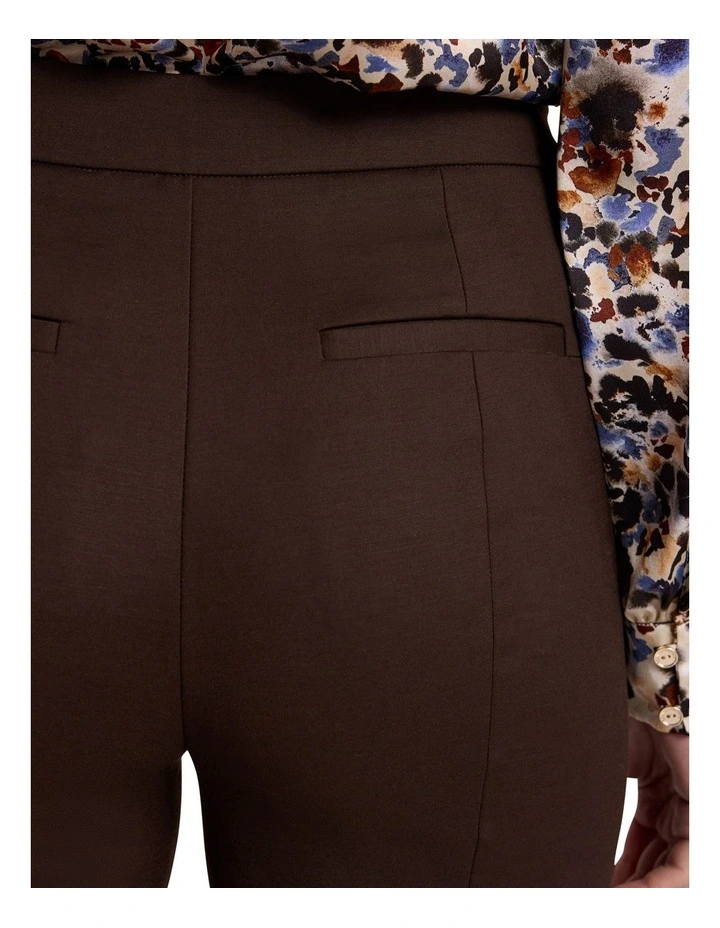 Sarah Compact Cotton Pant in Coffee image 4