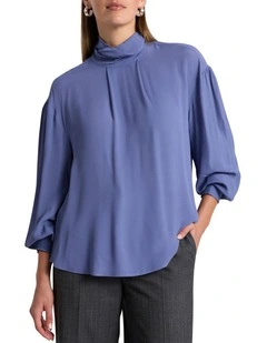 Calliopy Viscose Blouse in Cadet Blue