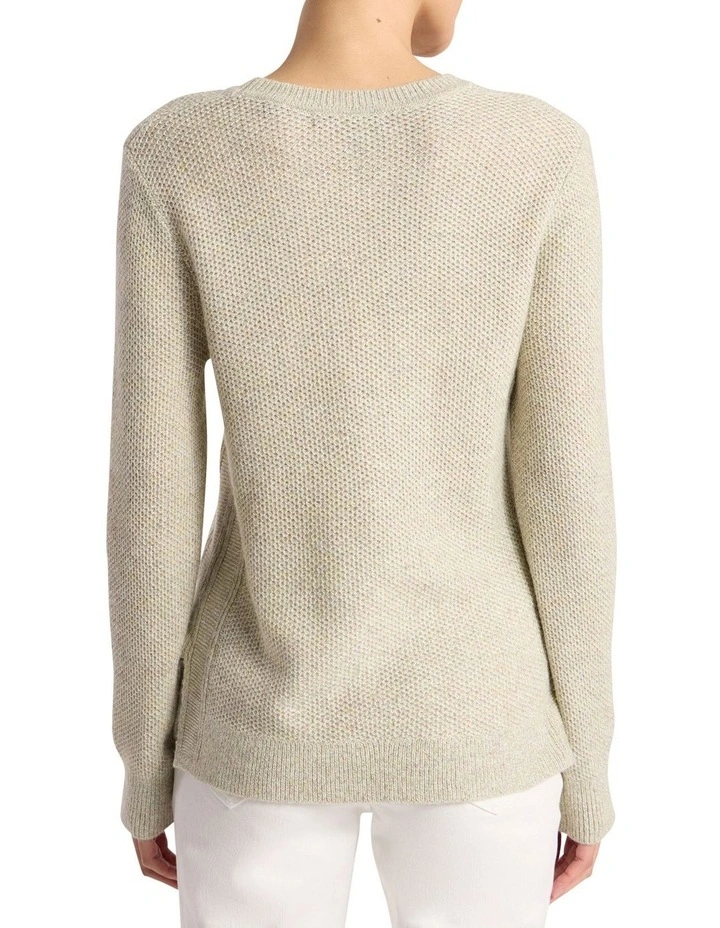 Moss Stitch Knit Shwter in Mojito Green Melange image 5