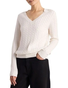 Everyday Cable Knit Jumper in Ivory