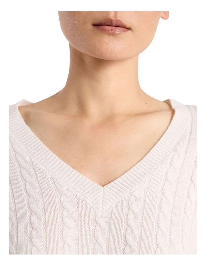 Everyday Cable Knit Jumper in Ivory image 3
