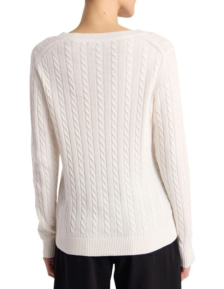 Everyday Cable Knit Jumper in Ivory image 5
