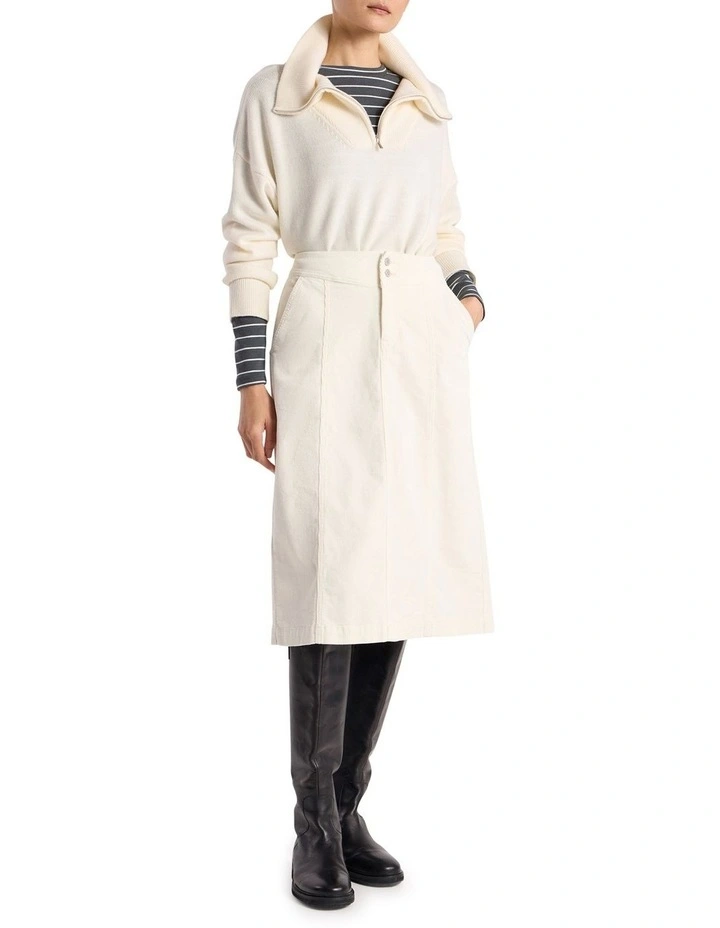 Eros Merino Polo Knit Jumper in Ivory image 2