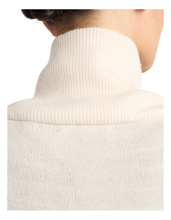 Eros Merino Polo Knit Jumper in Ivory image 4