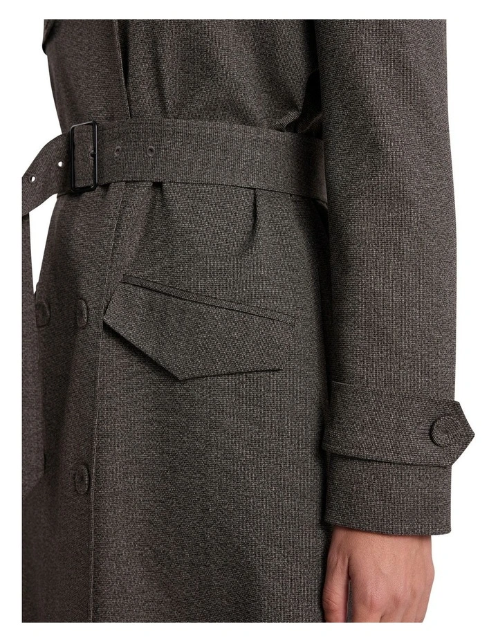 Tasman Trench Coat in Brown Multi image 4