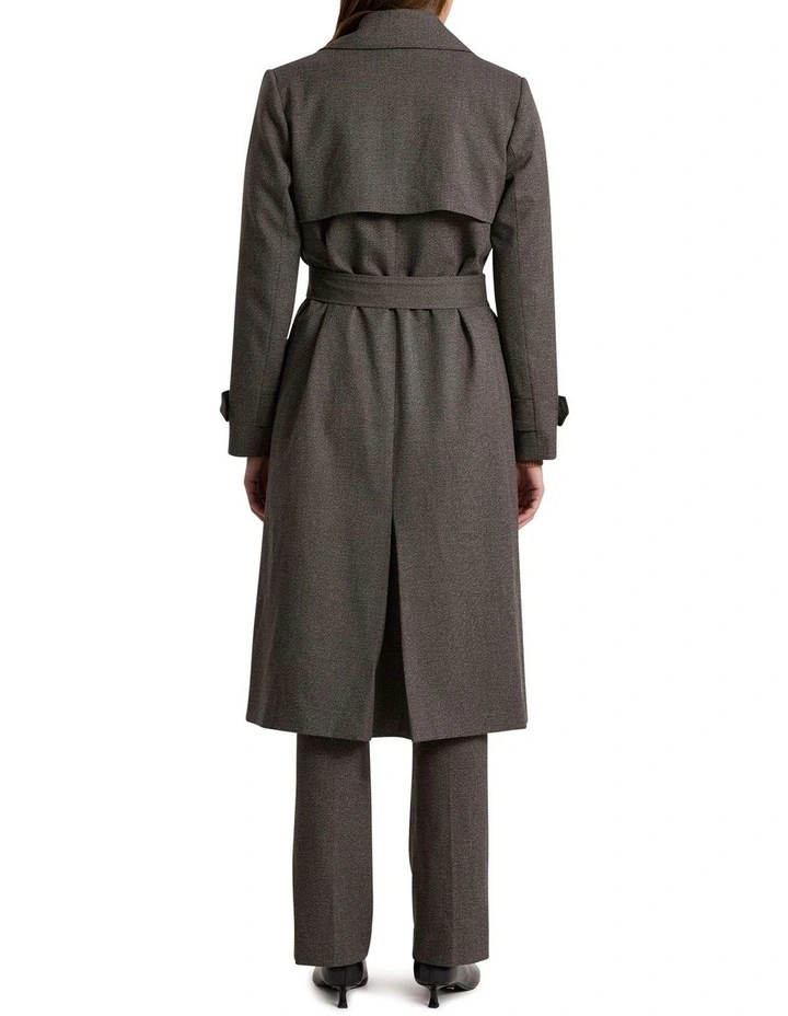 Tasman Trench Coat in Brown Multi image 5