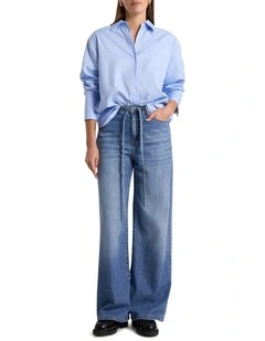 Kalani Tie Waist Jean in Mid Wash