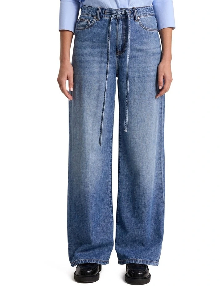 Kalani Tie Waist Jean in Mid Wash image 2