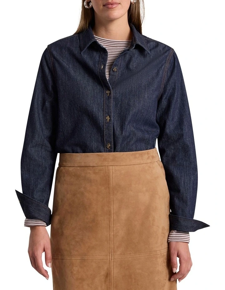 Isabella Denim Shirt in Indigo image 1