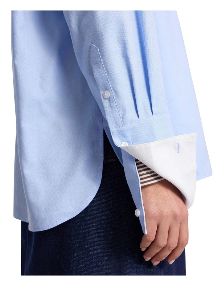 Jessica Cotton Shirt in Light Blue image 3