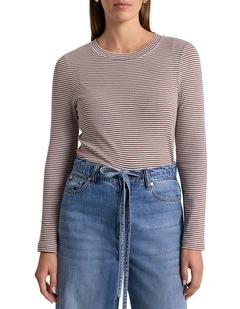 Margie Stripe Top in Nutmeg Stripe