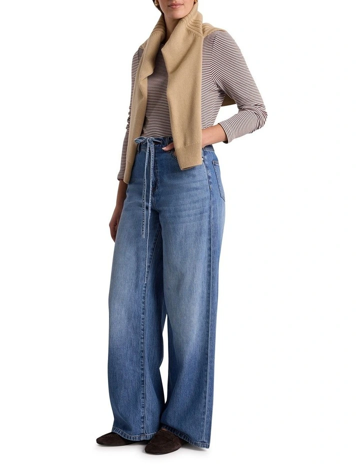 Margie Stripe Top in Nutmeg Stripe image 2