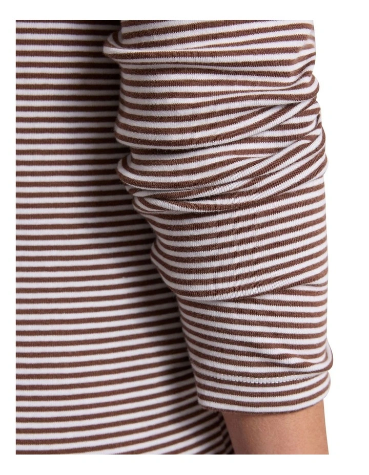 Margie Stripe Top in Nutmeg Stripe image 3
