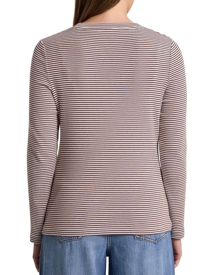 Margie Stripe Top in Nutmeg Stripe image 4