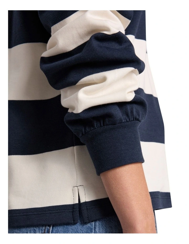 Aria Rugby Top in Navy Stripe image 4