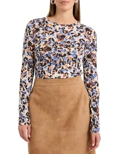 Akiro Longsleeve Tee in Pebble Multi