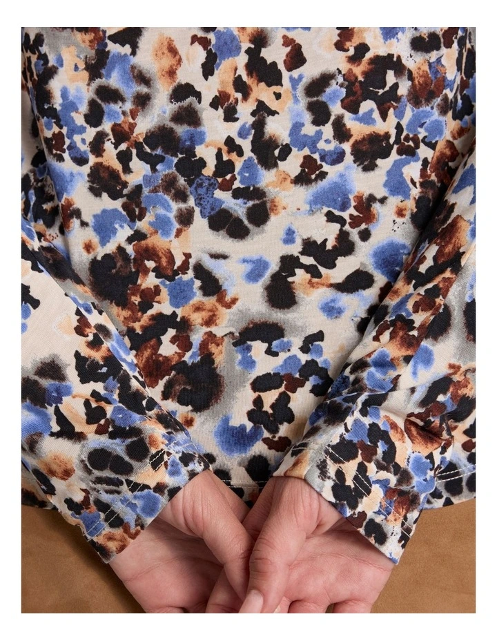 Akiro Longsleeve Tee in Pebble Multi image 3