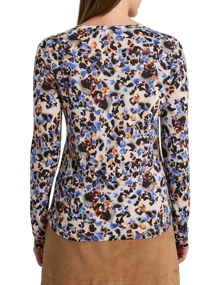 Akiro Longsleeve Tee in Pebble Multi image 4