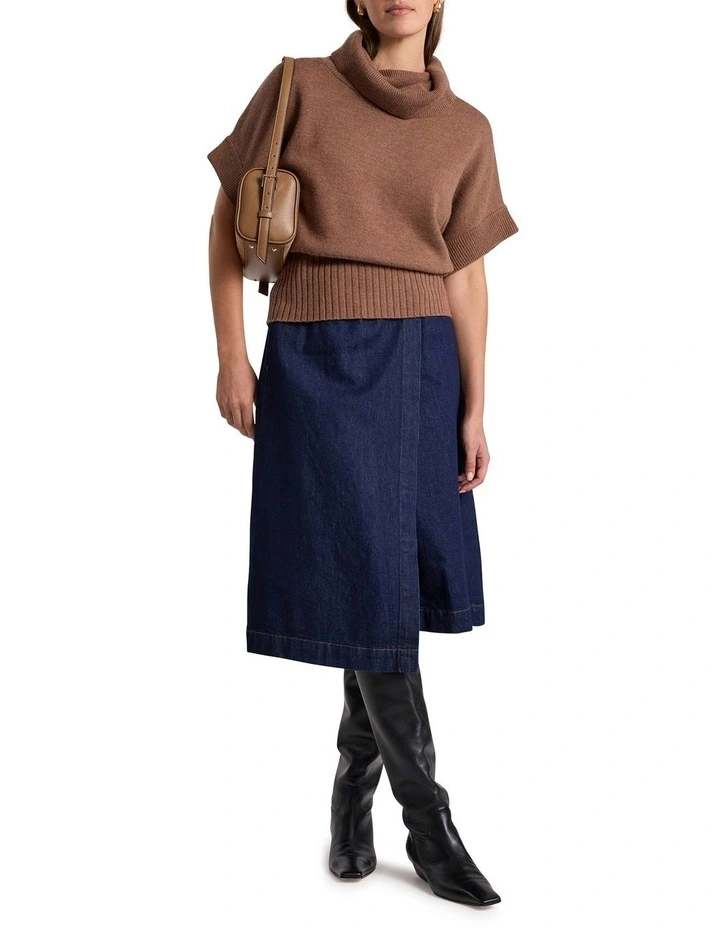 Roll Neck Gilet in Nutmeg image 2