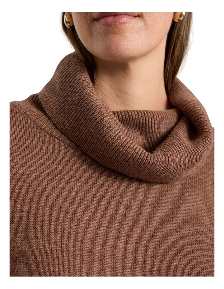 Roll Neck Gilet in Nutmeg image 3