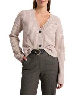 Zulu Merino Cardigan in Pebble