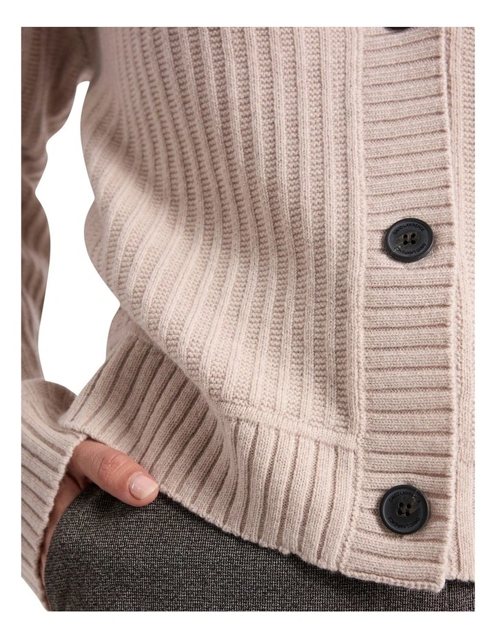 Zulu Merino Cardigan in Pebble image 3